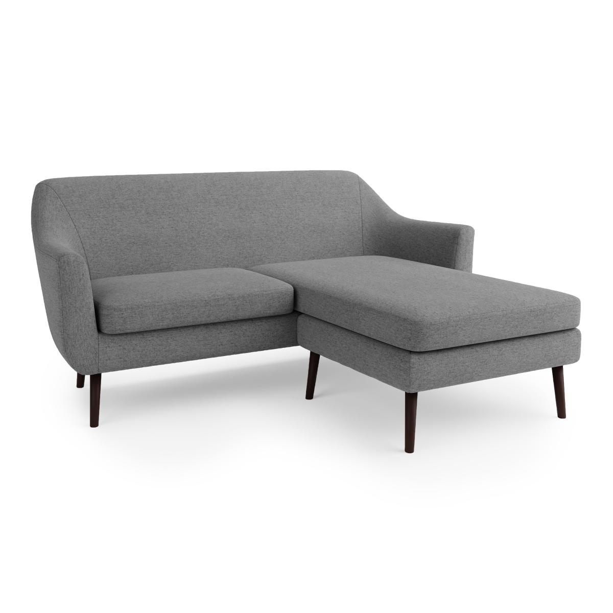 Eddie Flatweave Compact Corner Chaise Grey – image 2