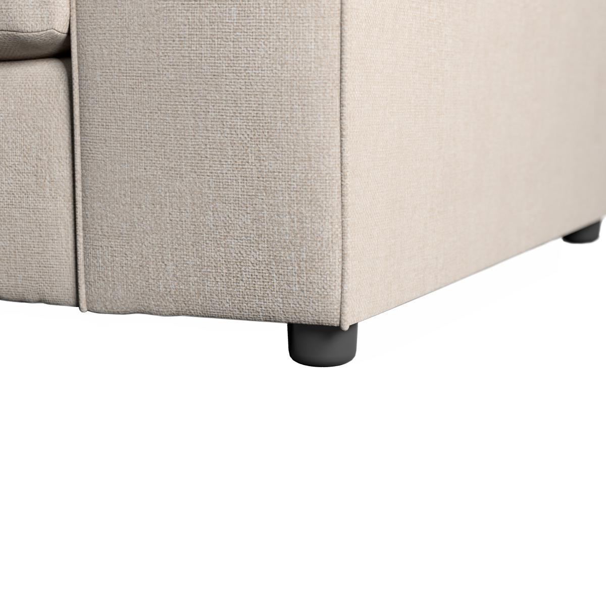 Blake Soft Texture Fabric 3 Seater Corner Sofa Natural – image 7