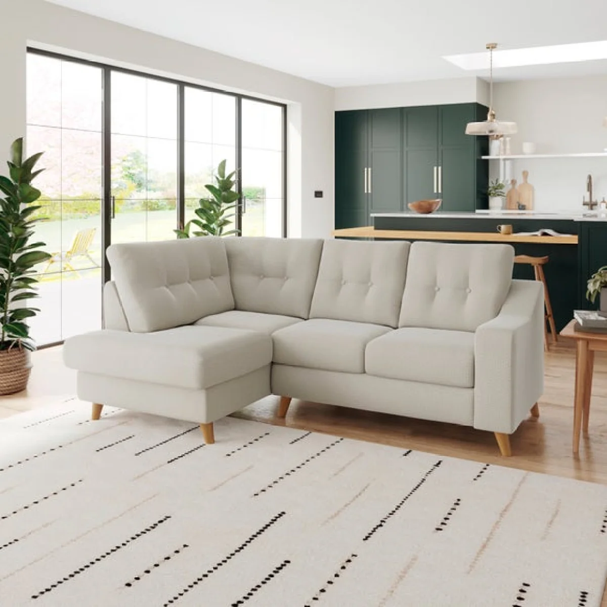 Baxter II Chenille Soft Texture Corner Chaise Sofa – image 1