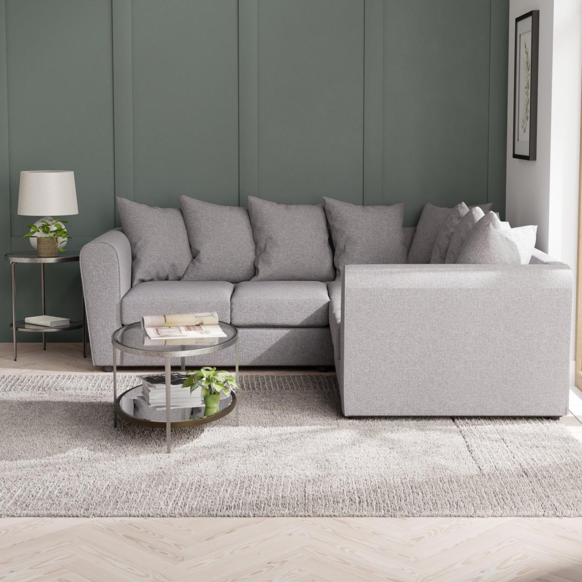 Blake Curved Arm Soft Texture Large Corner Sofa Soft Texture Grey – image 2
