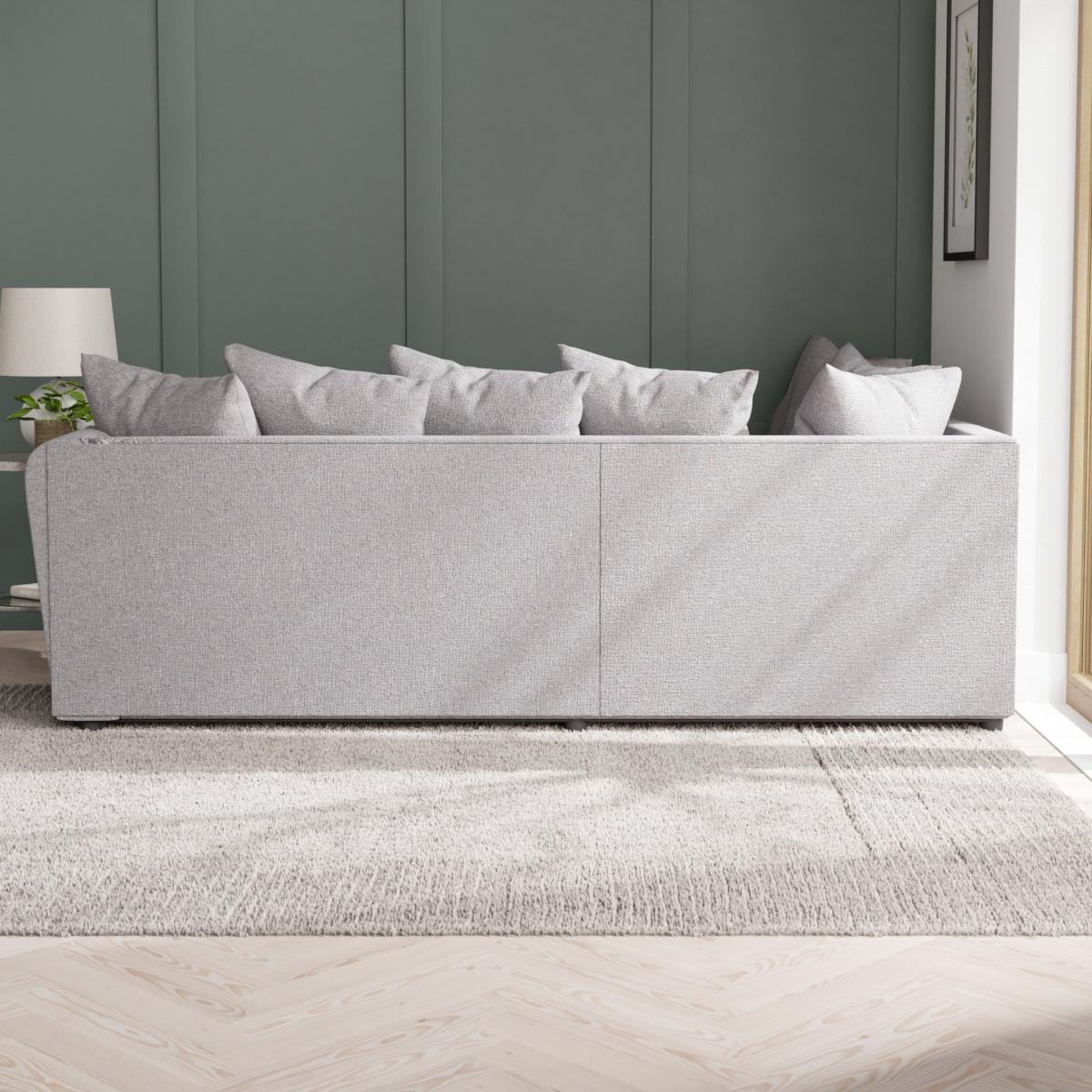 Blake Curved Arm Soft Texture Large Corner Sofa Soft Texture Grey – image 3