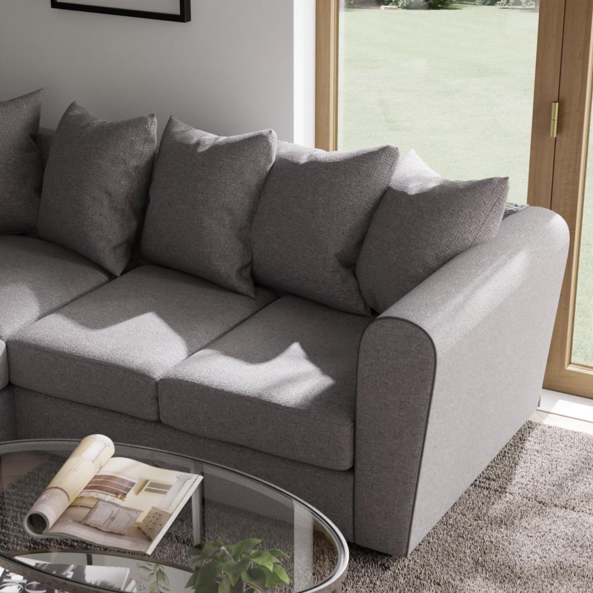 Blake Curved Arm Soft Texture Large Corner Sofa Soft Texture Grey – image 4