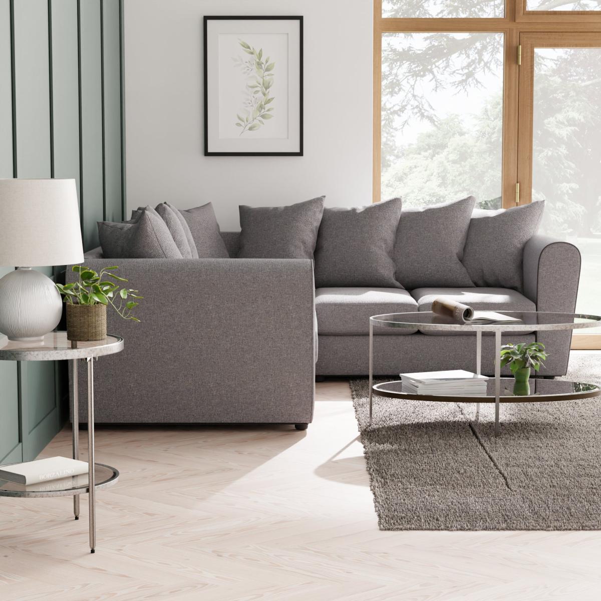 Blake Curved Arm Soft Texture Large Corner Sofa Soft Texture Grey – image 6