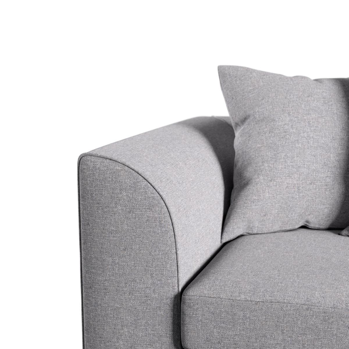 Blake Soft Texture Fabric Corner Sofa Grey – image 6