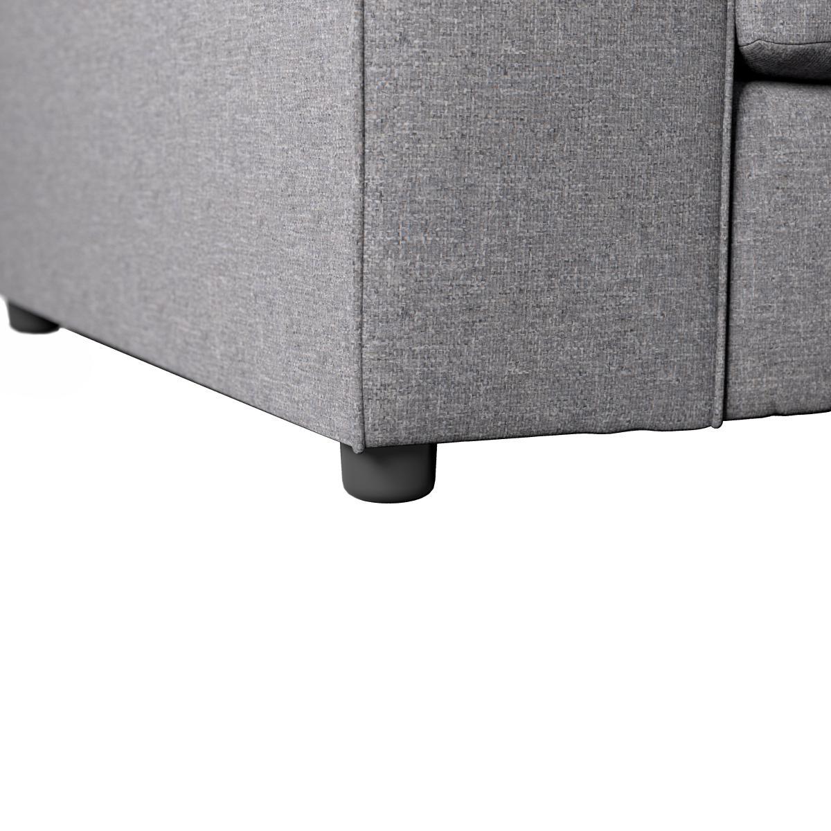 Blake Soft Texture Fabric Corner Sofa Grey – image 7