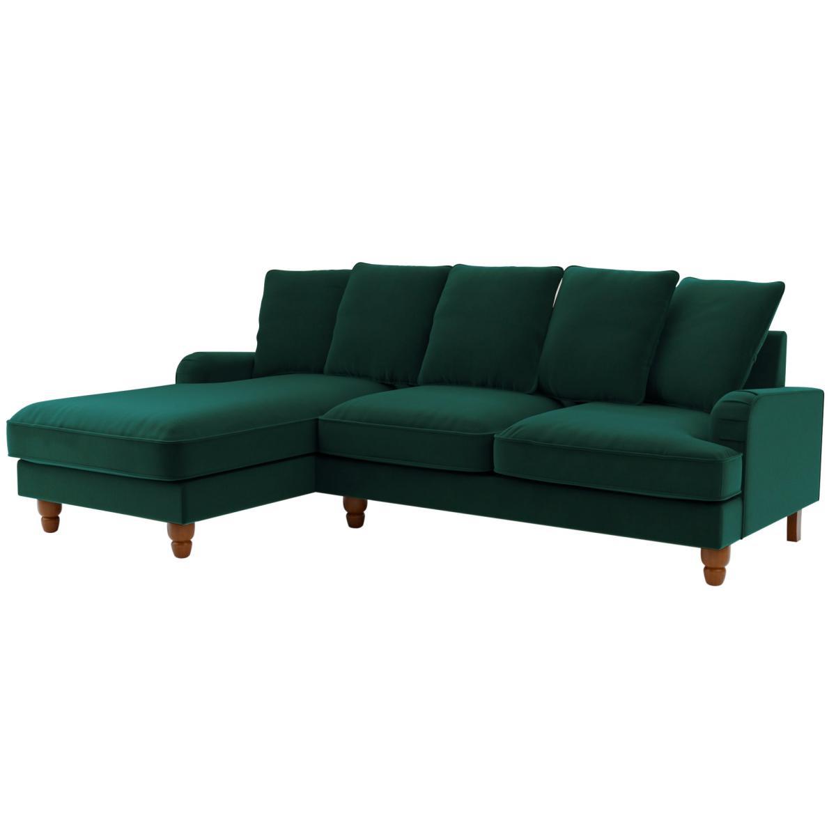 Beatrice Scatter Back Velvet Left Hand Corner Sofa Bottle (Green) – image 3