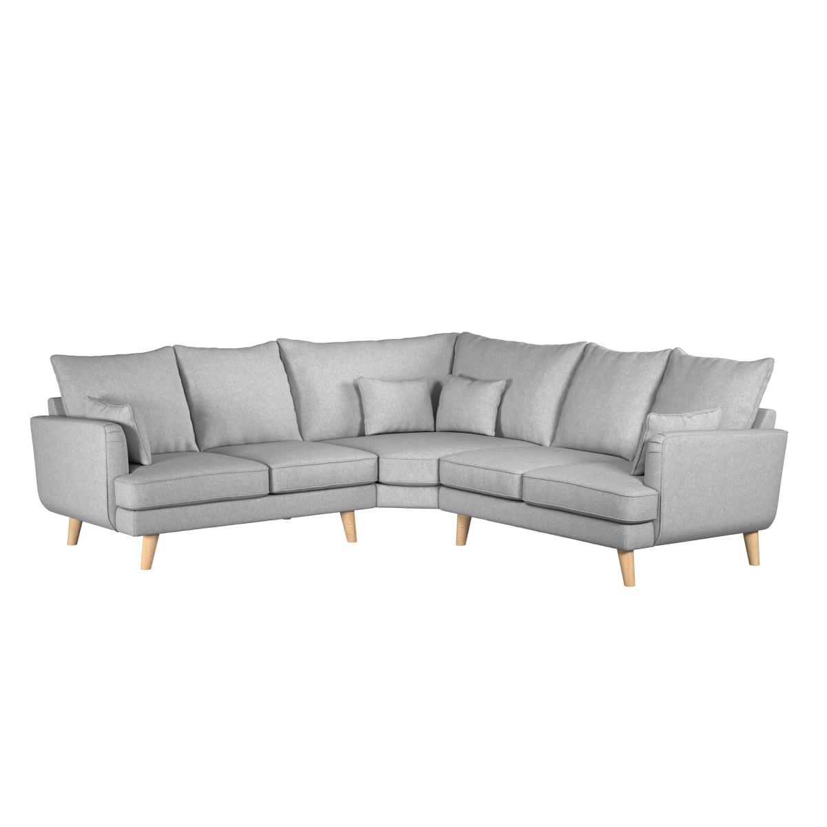Estelle Silver Textured Weave Corner Sofa Silver – image 3