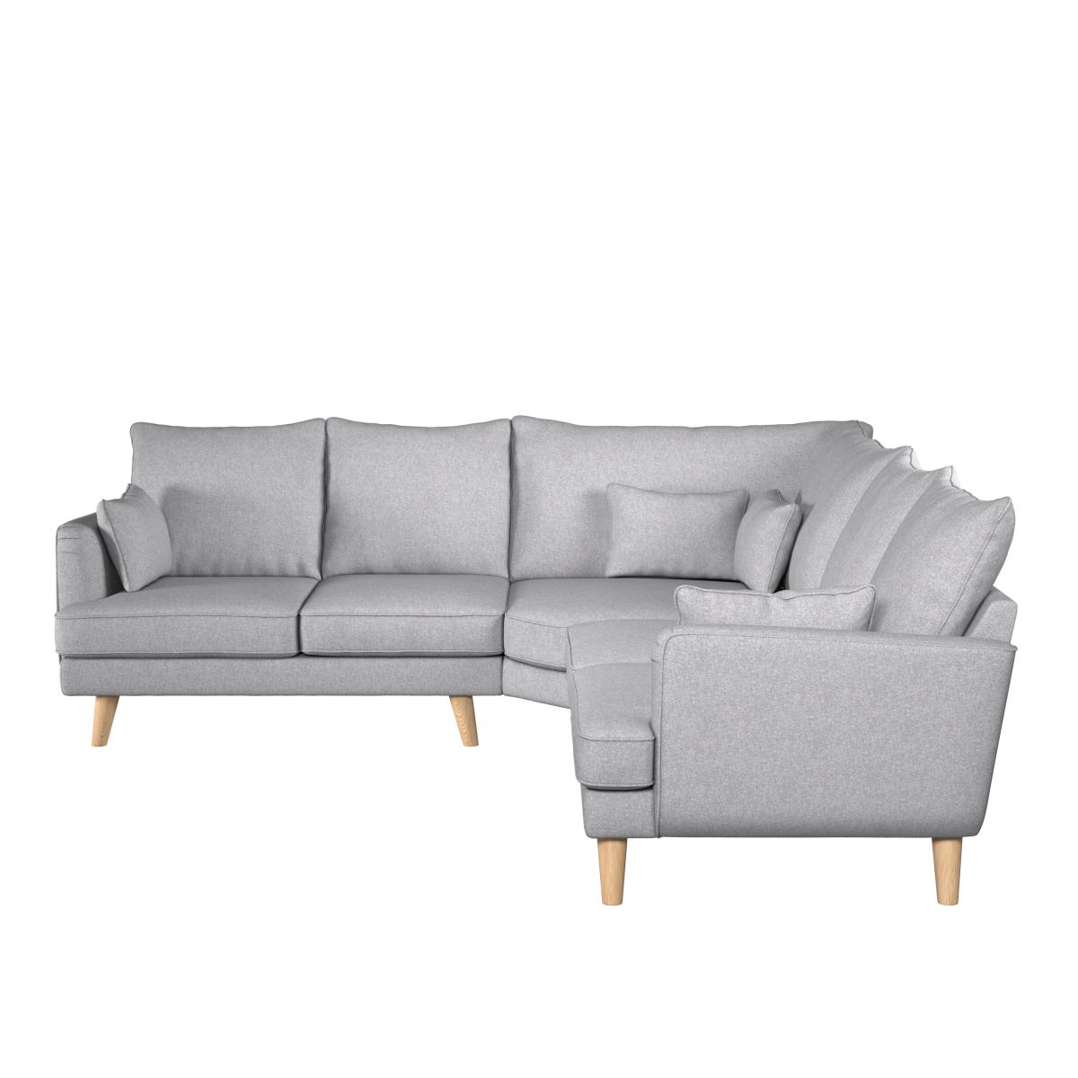 Estelle Silver Textured Weave Corner Sofa Silver – image 4