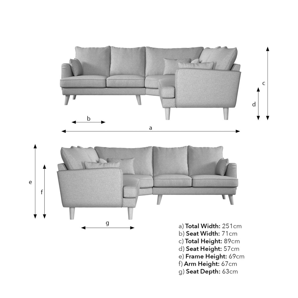 Estelle Silver Textured Weave Corner Sofa Silver – image 9