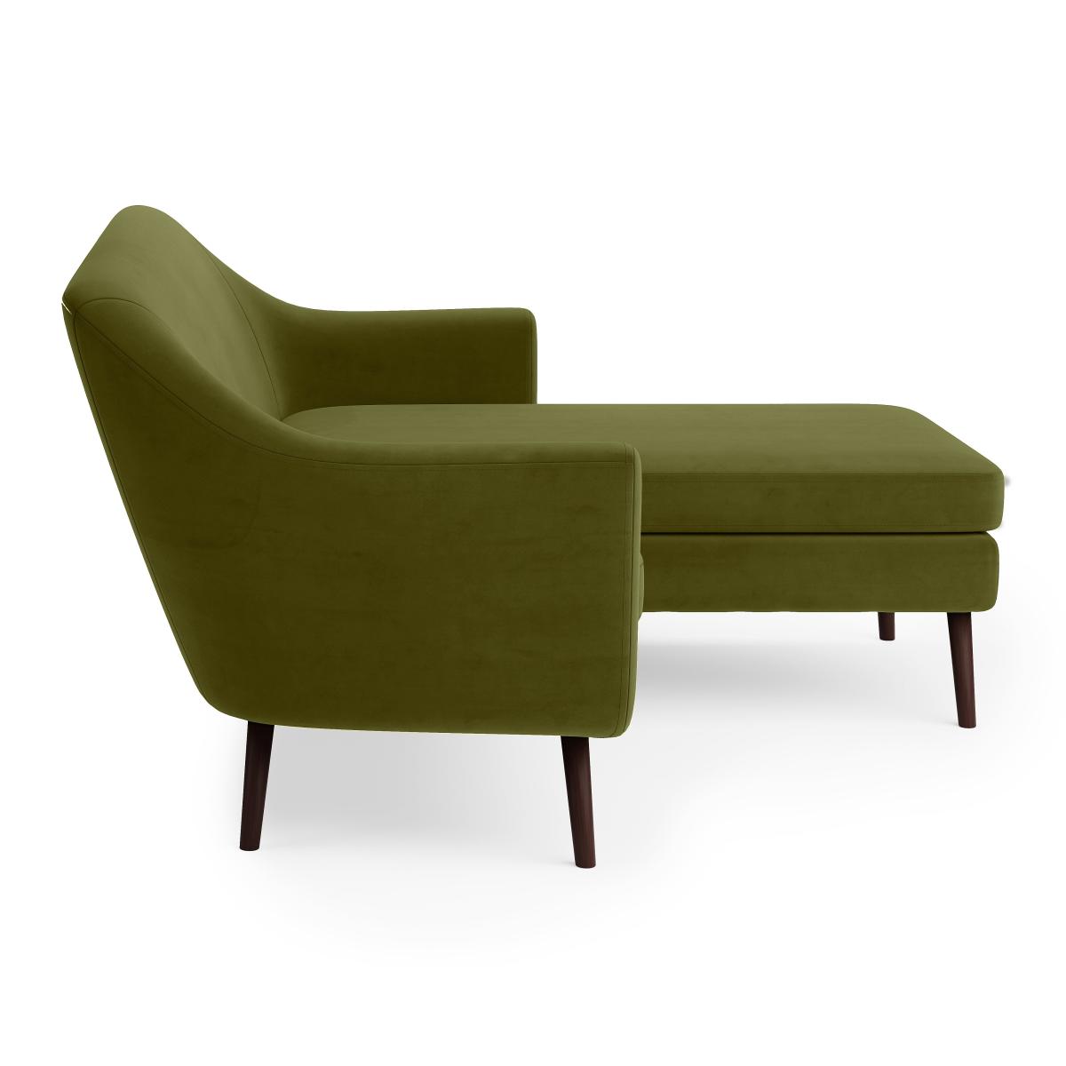 Eddie Velvet Compact Corner Chaise Green – image 4