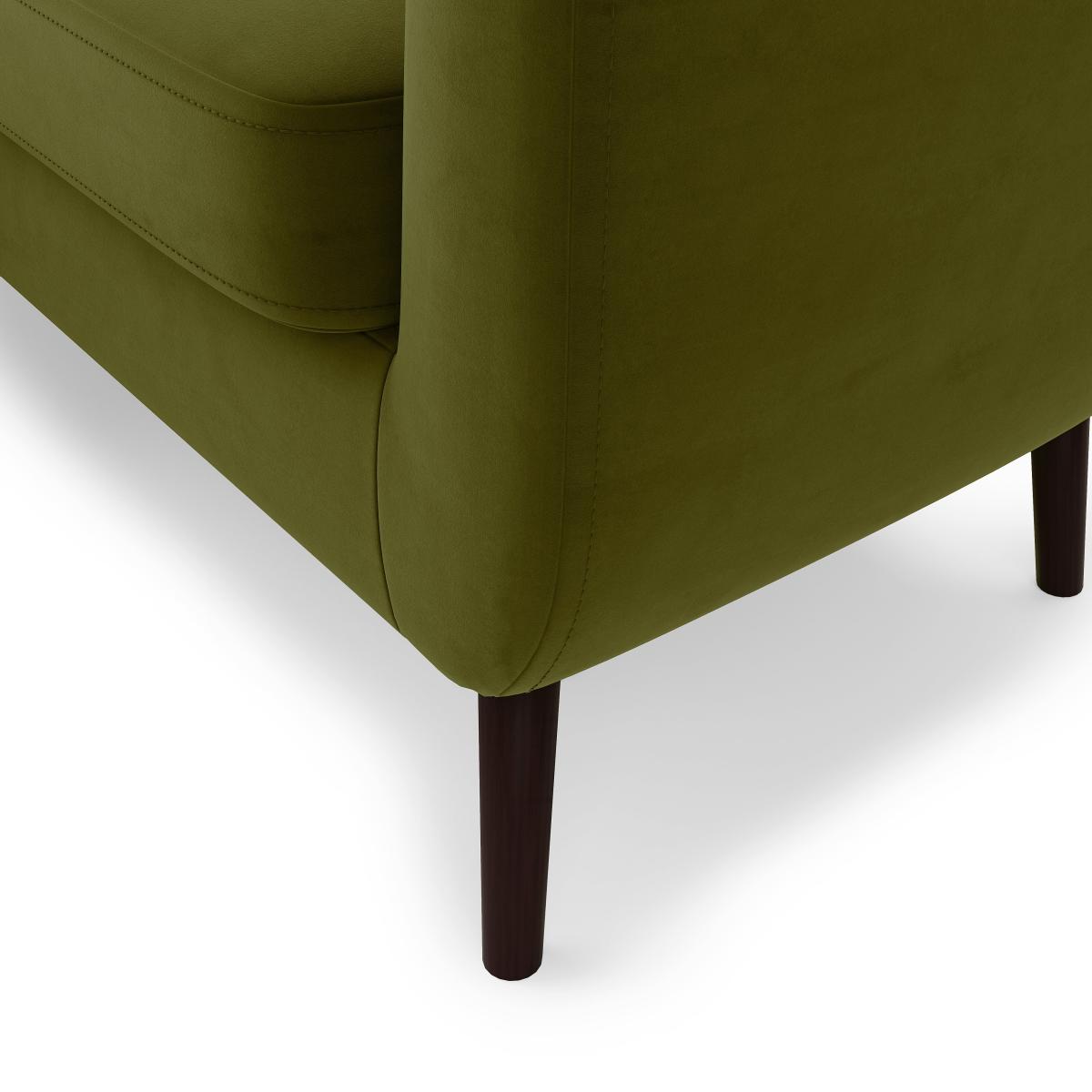 Eddie Velvet Compact Corner Chaise Green – image 6