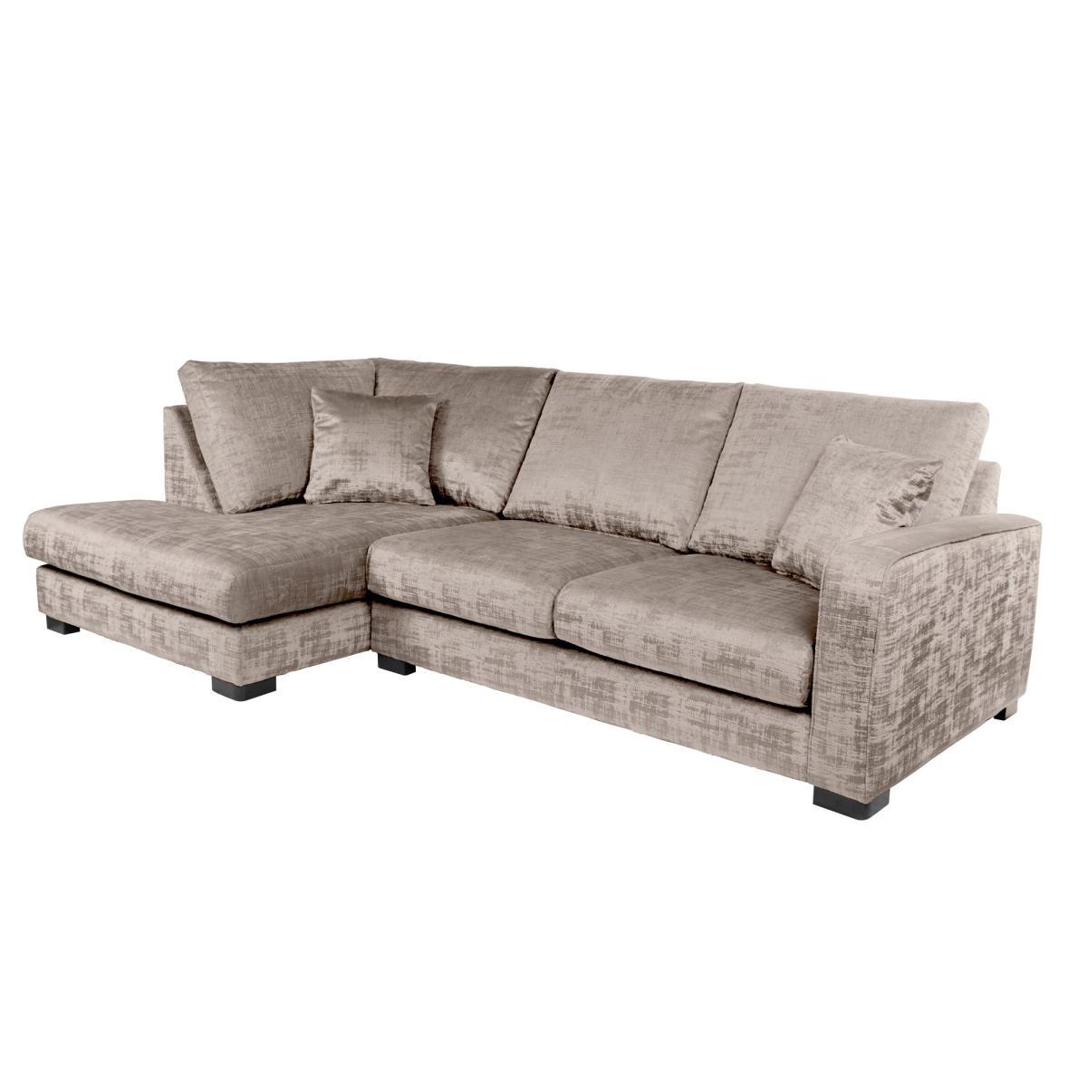 Carson Distressed Velvet Left Hand Corner Sofa Mink – image 2