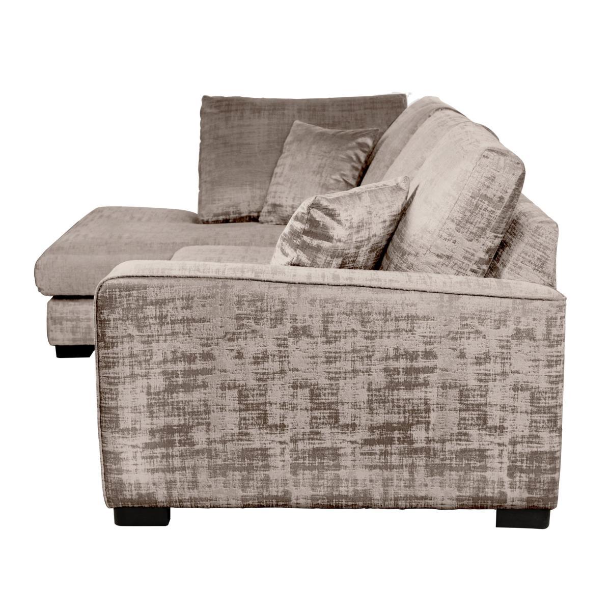 Carson Distressed Velvet Left Hand Corner Sofa Mink – image 3