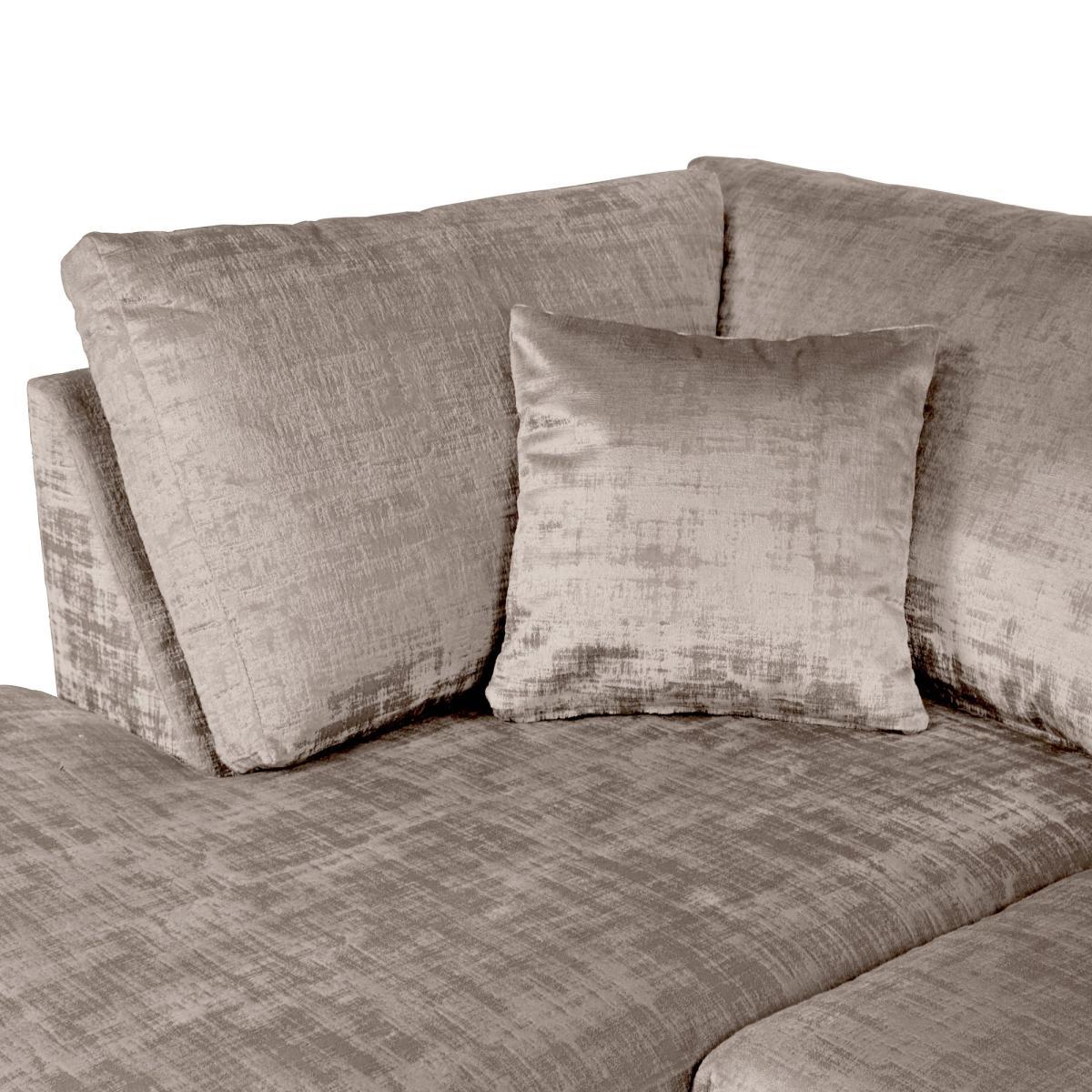 Carson Distressed Velvet Left Hand Corner Sofa Mink – image 5
