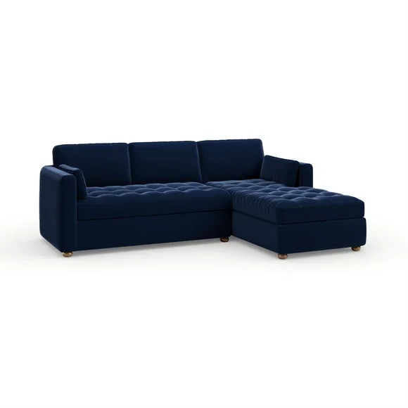 Zoe II Velvet Corner Chaise Sofa – image 7
