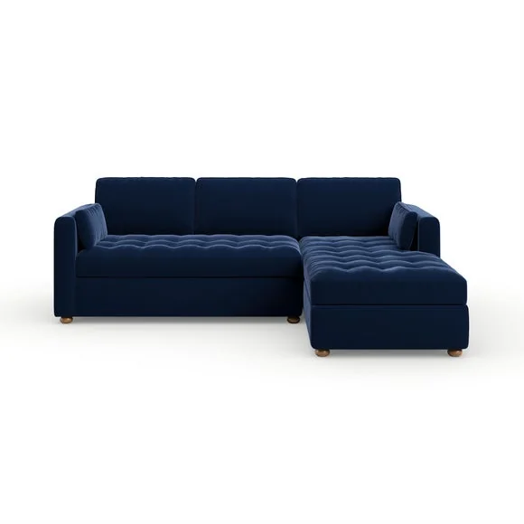 Zoe II Velvet Corner Chaise Sofa – image 8