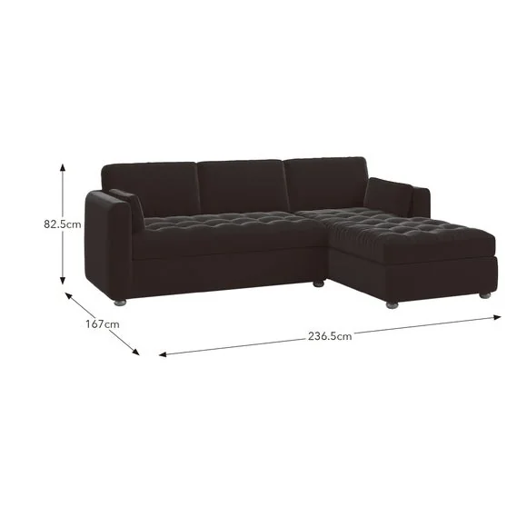 Zoe II Velvet Corner Chaise Sofa – image 9