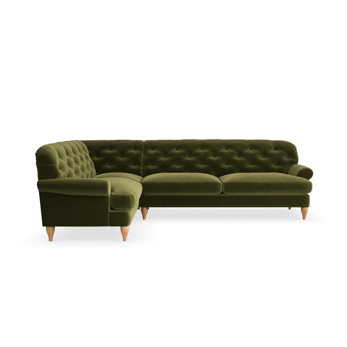 Canterbury Luxury Velvet Left Hand Corner Sofa Luxury Velvet Olive – image 3