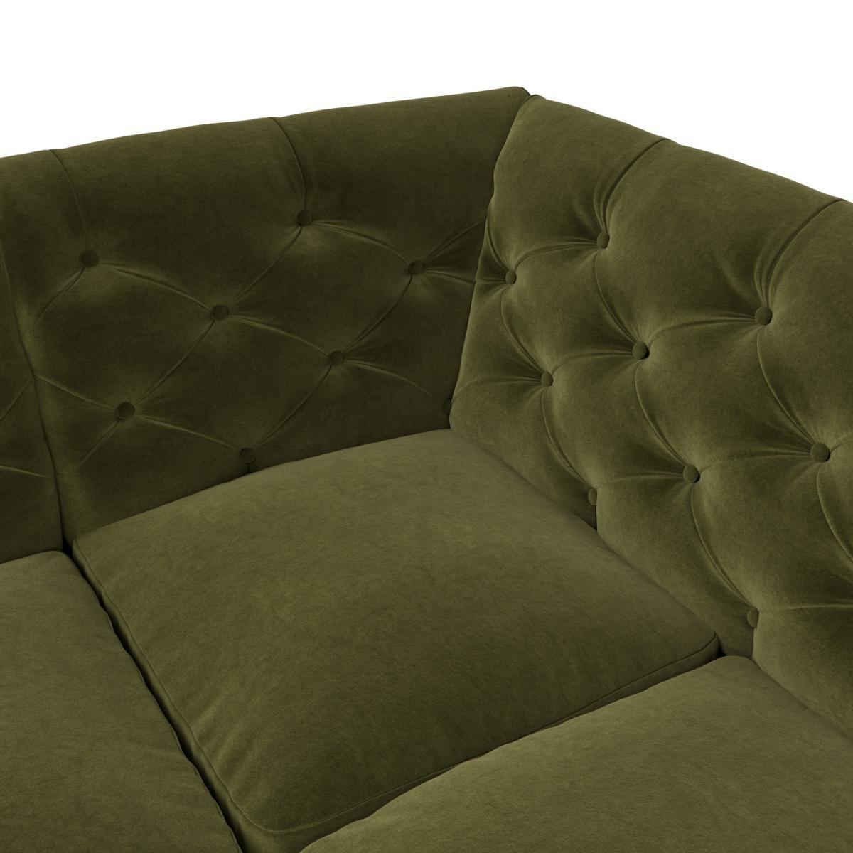 Canterbury Luxury Velvet Left Hand Corner Sofa Luxury Velvet Olive – image 5