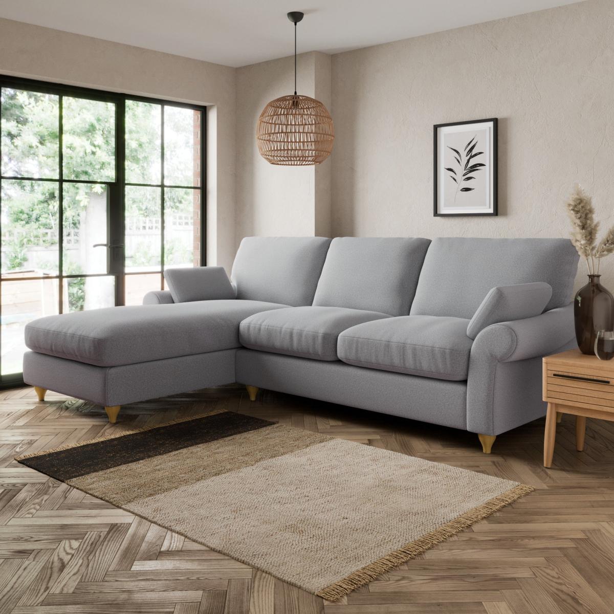 Salisbury Woolly Marl Left Hand Corner Sofa Woolly Marl Warm Grey – image 1