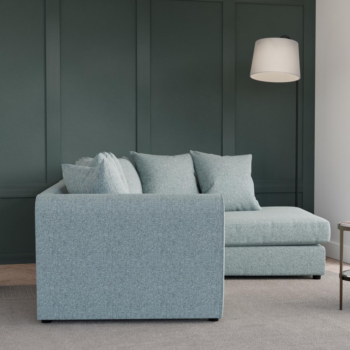 Blake Soft Texture Fabric Corner Sofa Soft Texture Soft Blue – image 3