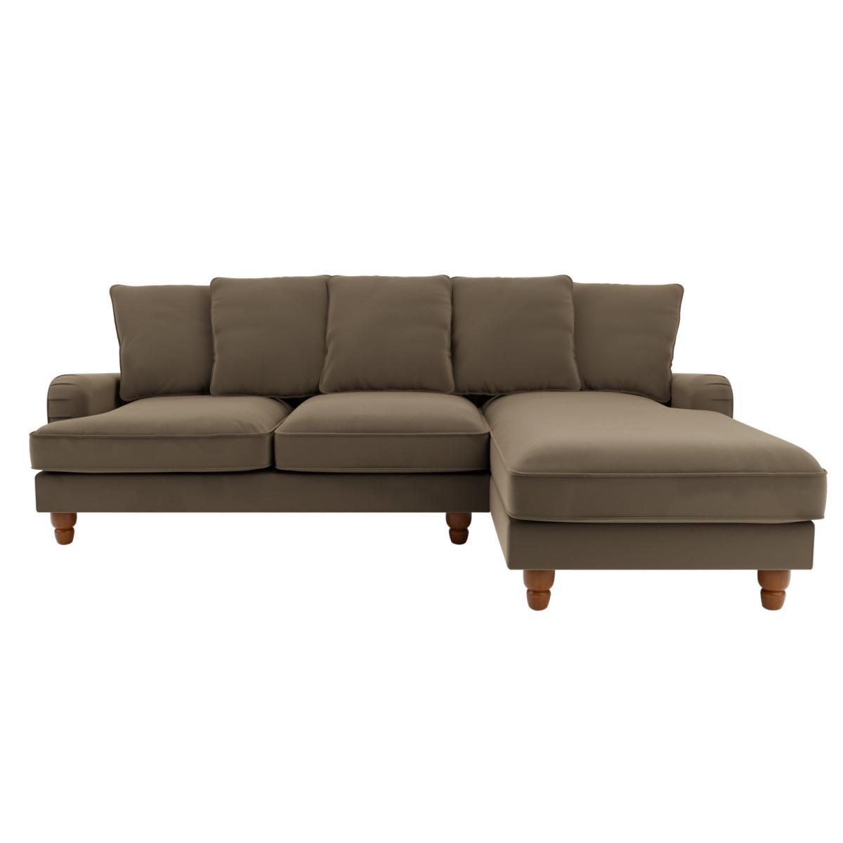 Beatrice Scatter Back Velvet Right Hand Corner Sofa Taupe – image 2