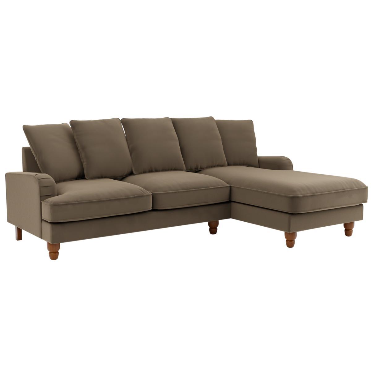 Beatrice Scatter Back Velvet Right Hand Corner Sofa Taupe – image 3