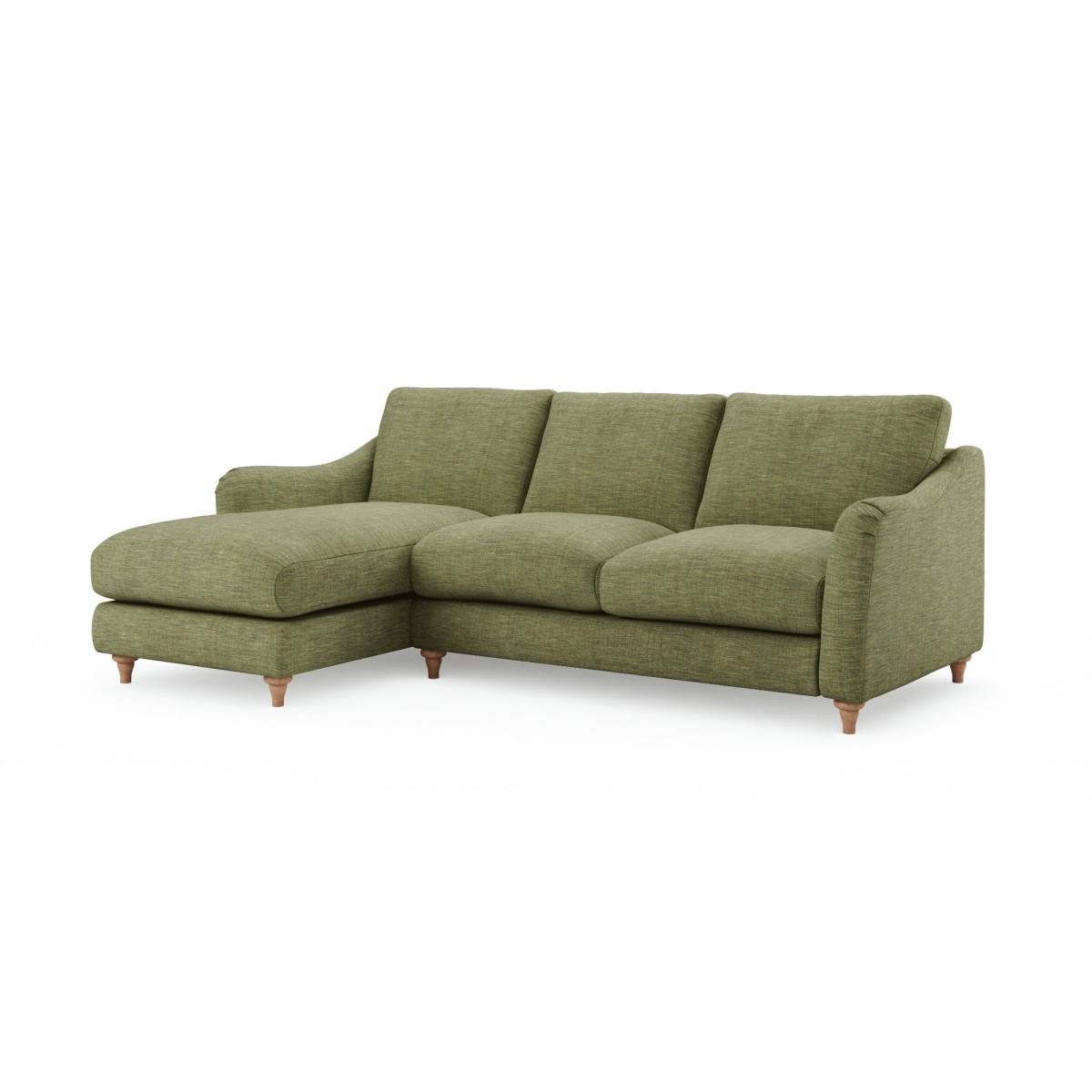 Hattie Slub Faux Linen Corner Chaise Slub Faux Linen Green – image 6