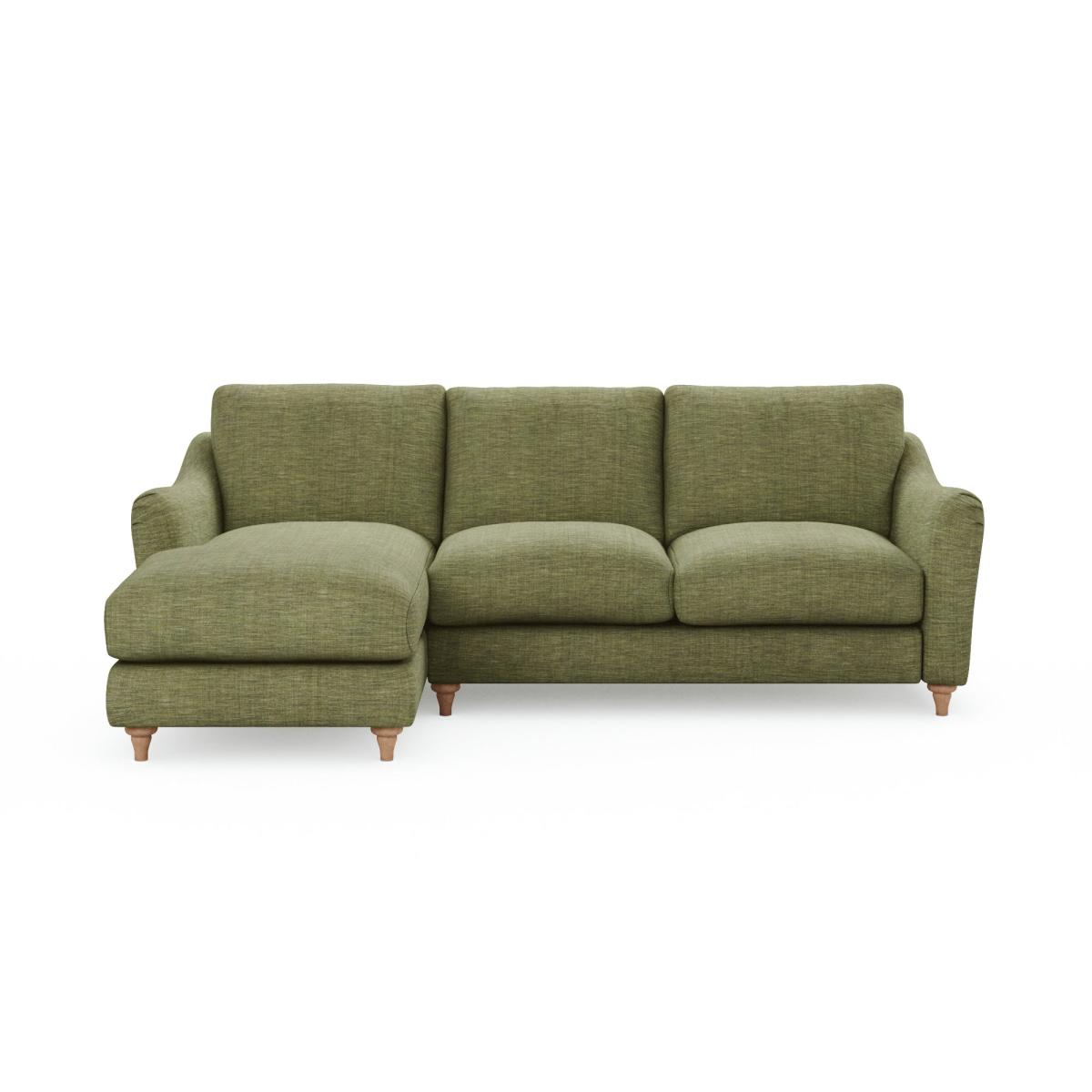 Hattie Slub Faux Linen Corner Chaise Slub Faux Linen Green – image 7