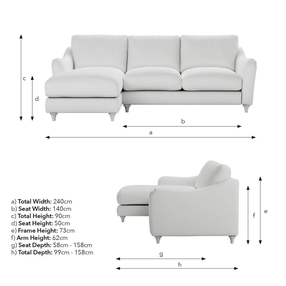 Hattie Slub Faux Linen Corner Chaise Slub Faux Linen Green – image 9