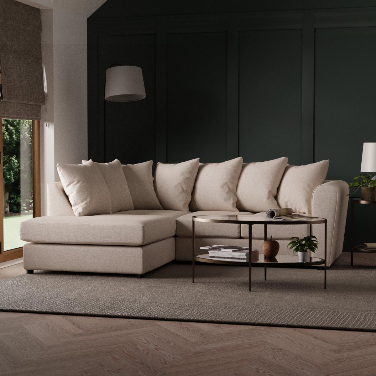 Blake Soft Texture Fabric Corner Sofa Soft Texture Natural – image 2