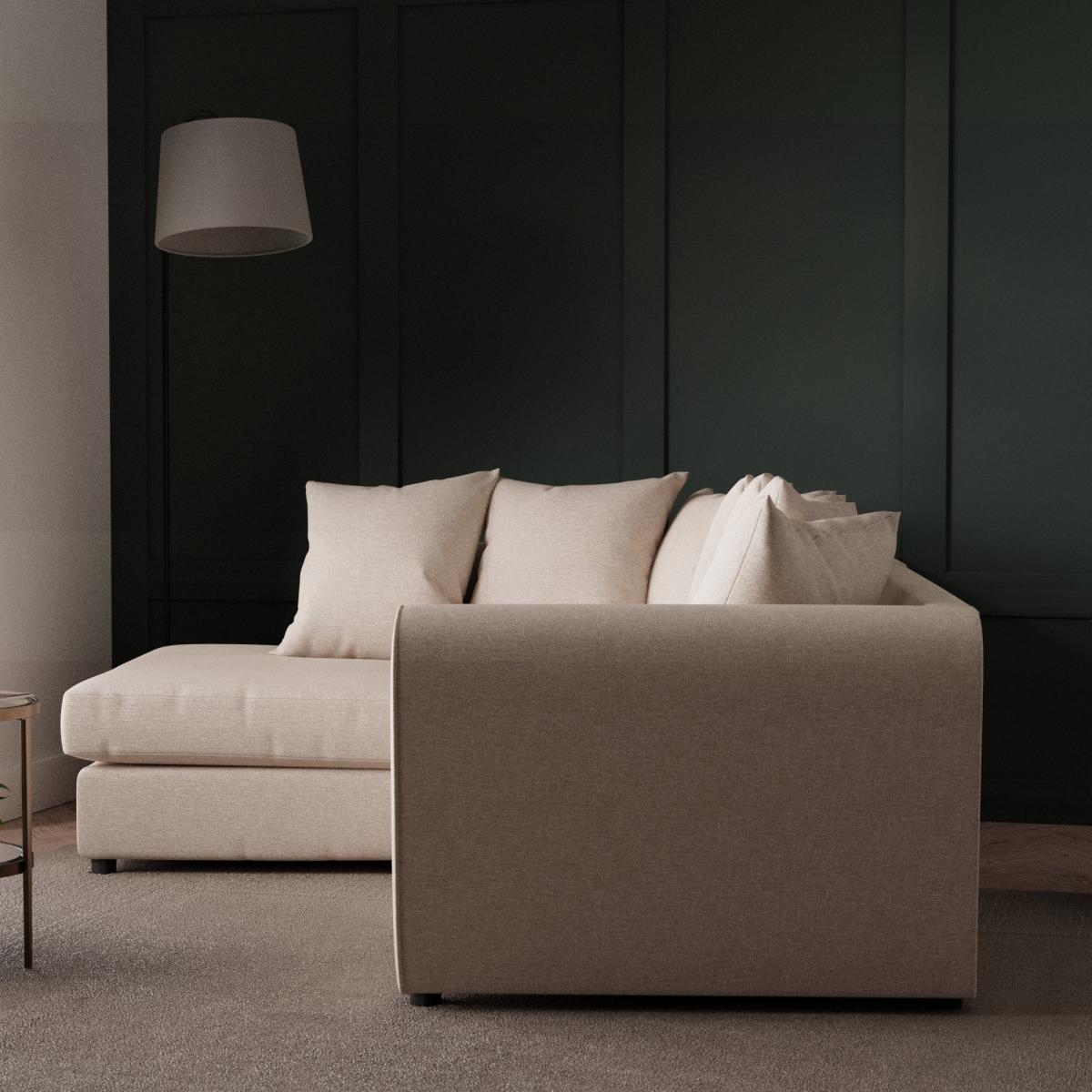 Blake Soft Texture Fabric Corner Sofa Soft Texture Natural – image 3