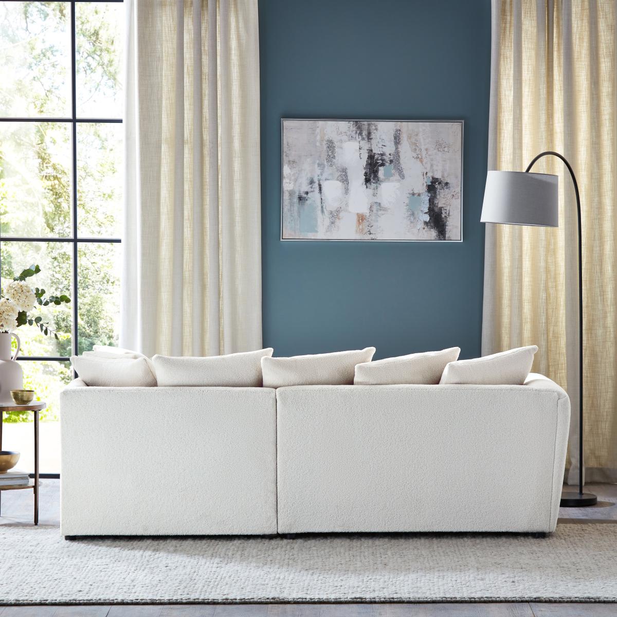 Blake Cosy Sherpa Quilted Arm Corner Chaise Ivory Cream – image 4