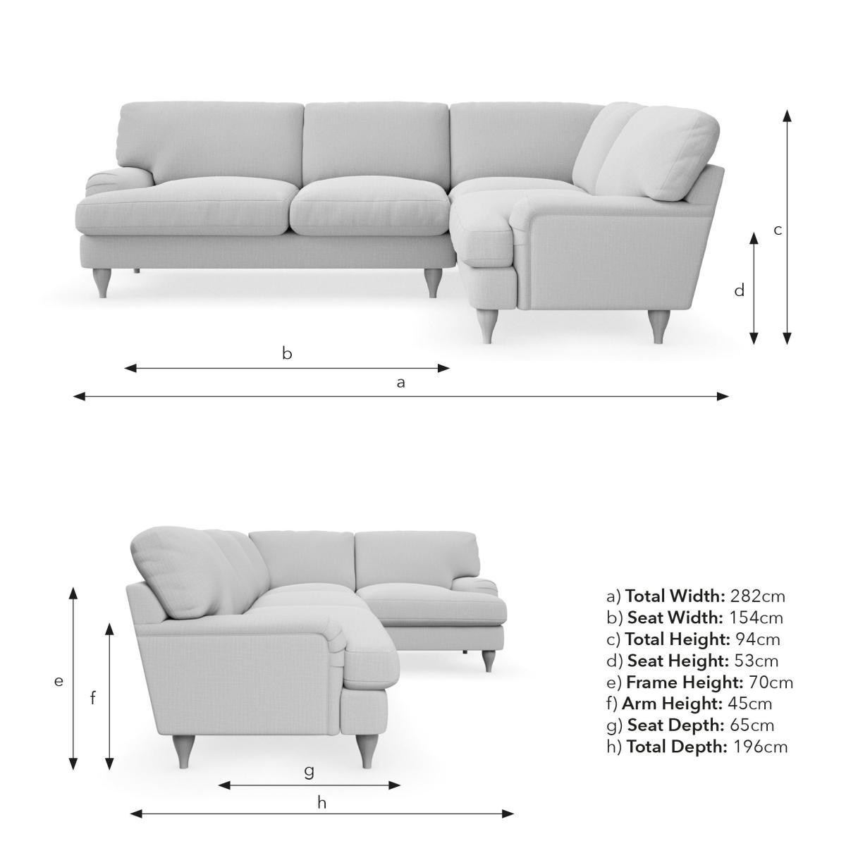 Darwin Luxury Velvet Right Hand Corner Sofa Luxury Velvet Olive – image 9