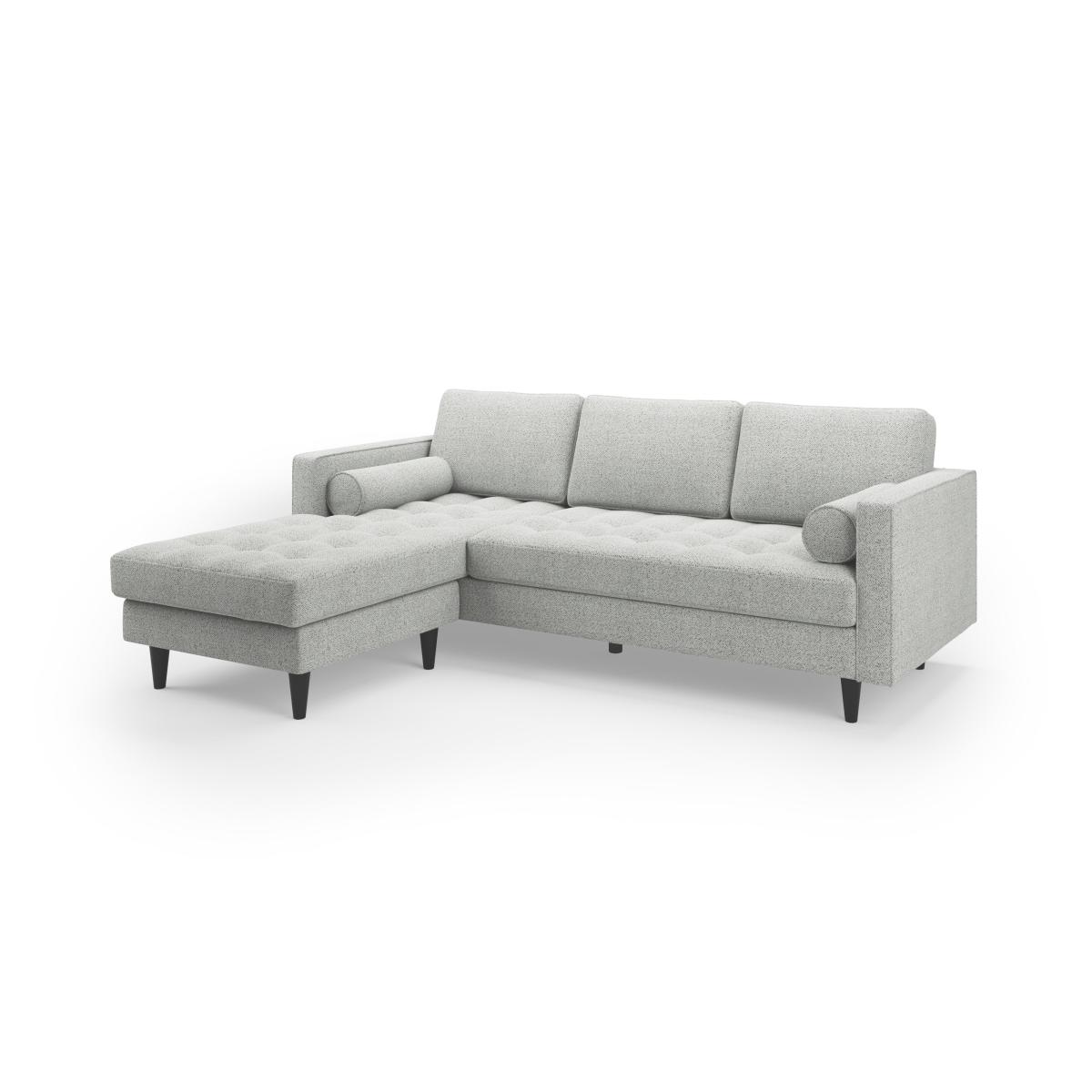 Zoe Boucle Left Hand Corner Chaise Light Grey – image 3