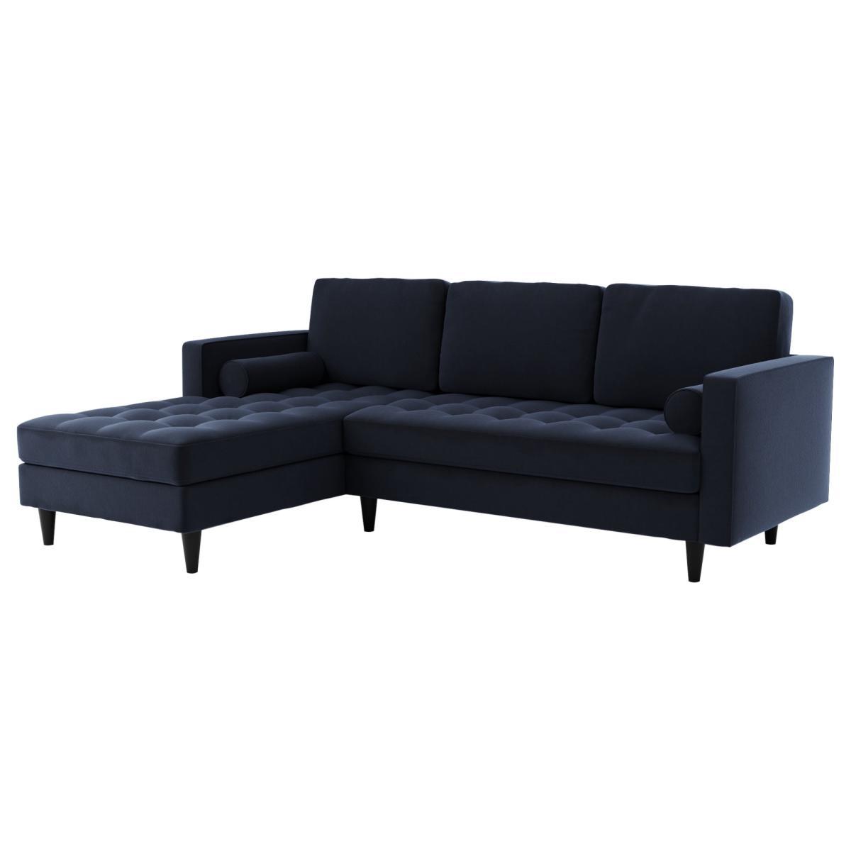 Zoe Velvet Left Hand Corner Sofa Luxe Navy – image 3