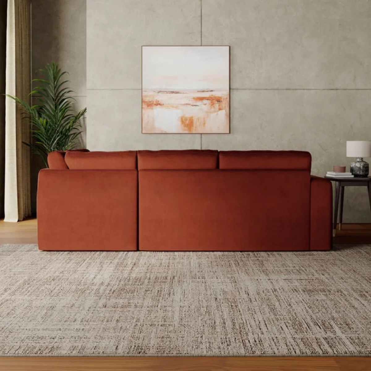 Abel Matte Velvet Corner Sofa – image 2