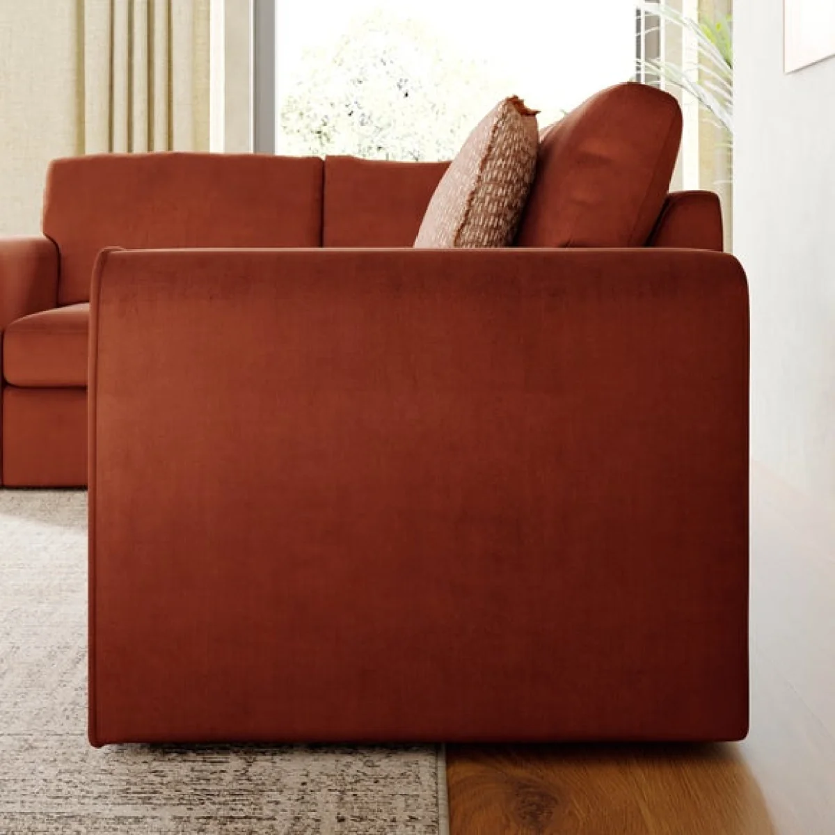 Abel Matte Velvet Corner Sofa – image 3