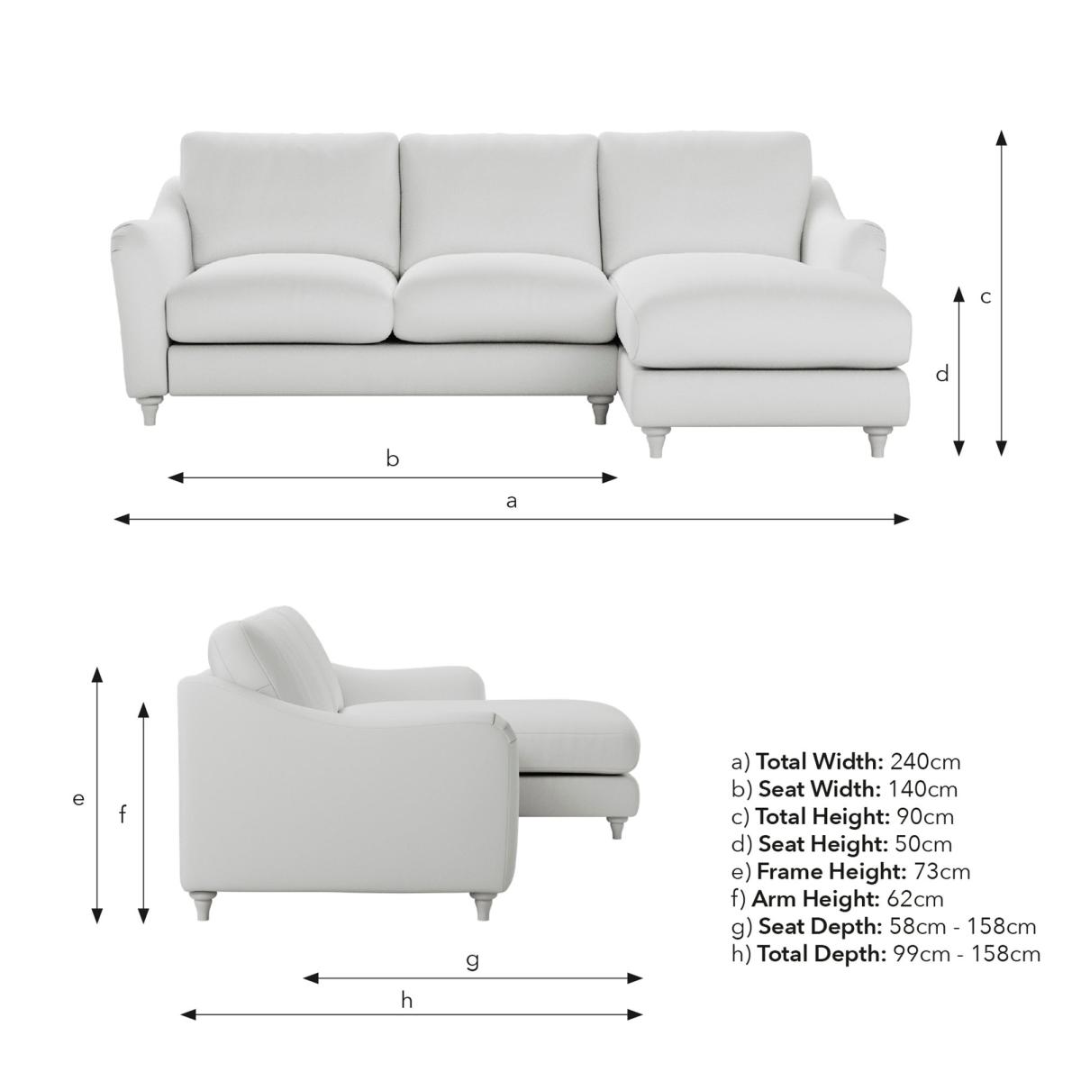 Hattie Matte Plush Velvet Corner Chaise Sofa Matte Plush Velvet Denim – image 9