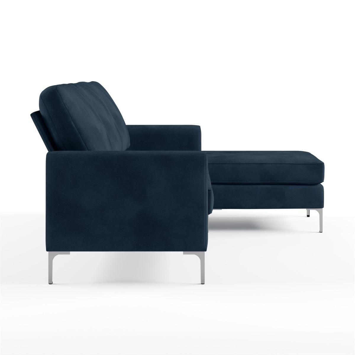 Chapman Velvet Reversible Corner Sofa Blue – image 6