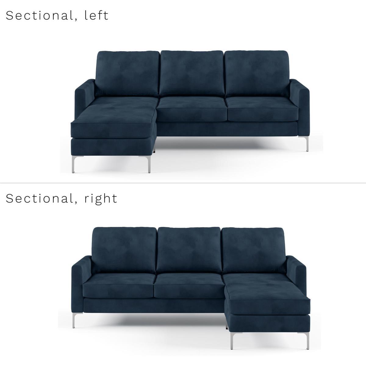 Chapman Velvet Reversible Corner Sofa Blue – image 8
