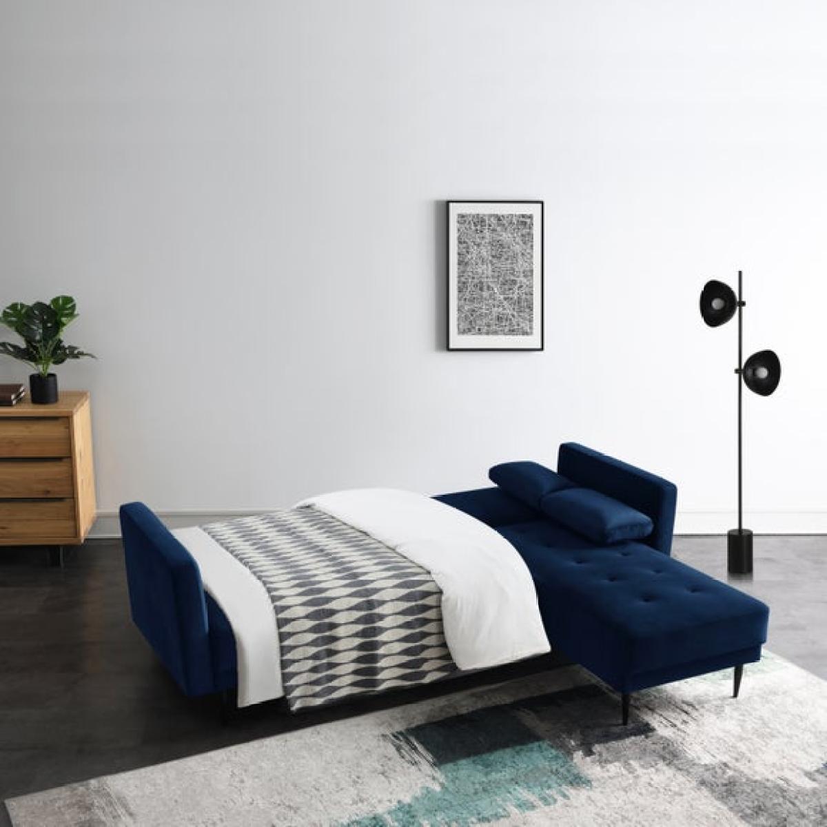 Return - Selma Velvet Corner Double Sofa Bed – image 3