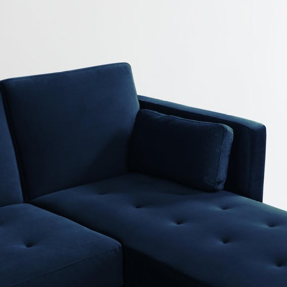 Return - Selma Velvet Corner Double Sofa Bed – image 4