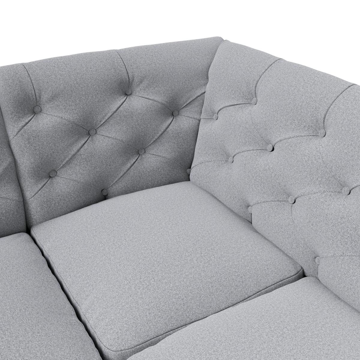 Canterbury Woolly Marl Right Hand Corner Sofa Woolly Marl Warm Grey – image 8