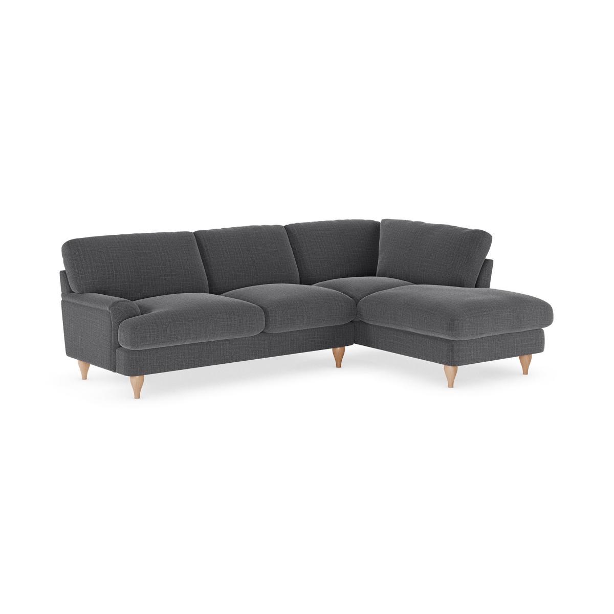 Darwin Corner Chaise Sofa Slub Cotton Blend Black – image 2