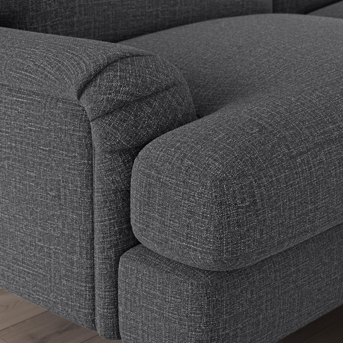 Darwin Corner Chaise Sofa Slub Cotton Blend Black – image 6