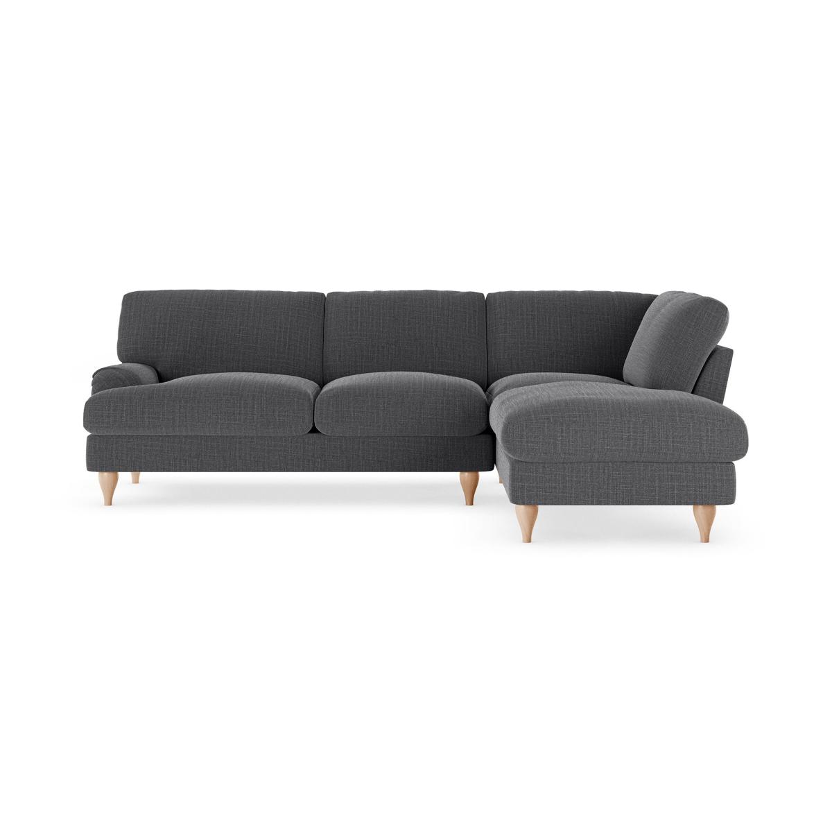 Darwin Corner Chaise Sofa Slub Cotton Blend Black – image 7