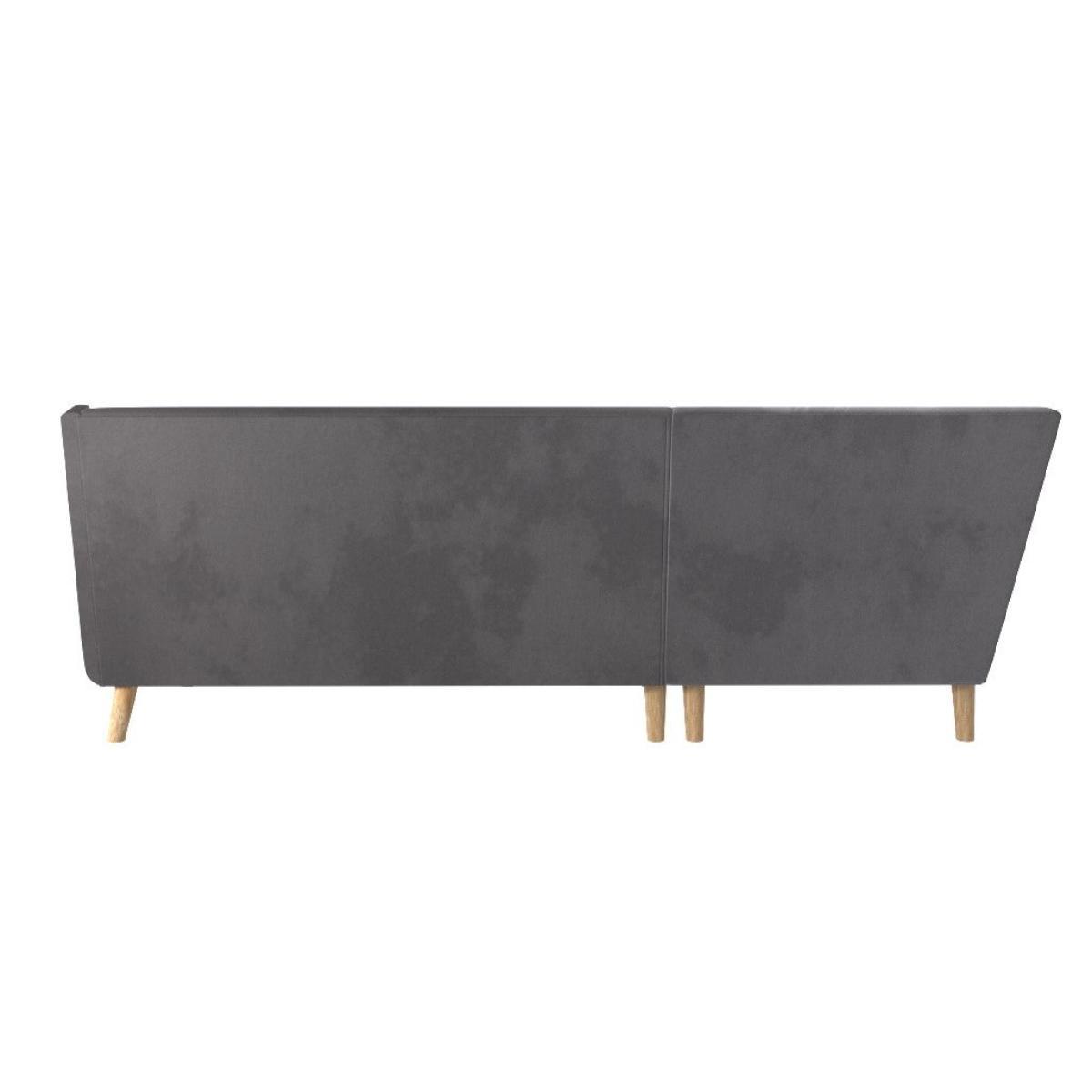 Halston Velvet Left Hand Corner Sofa Grey – image 2
