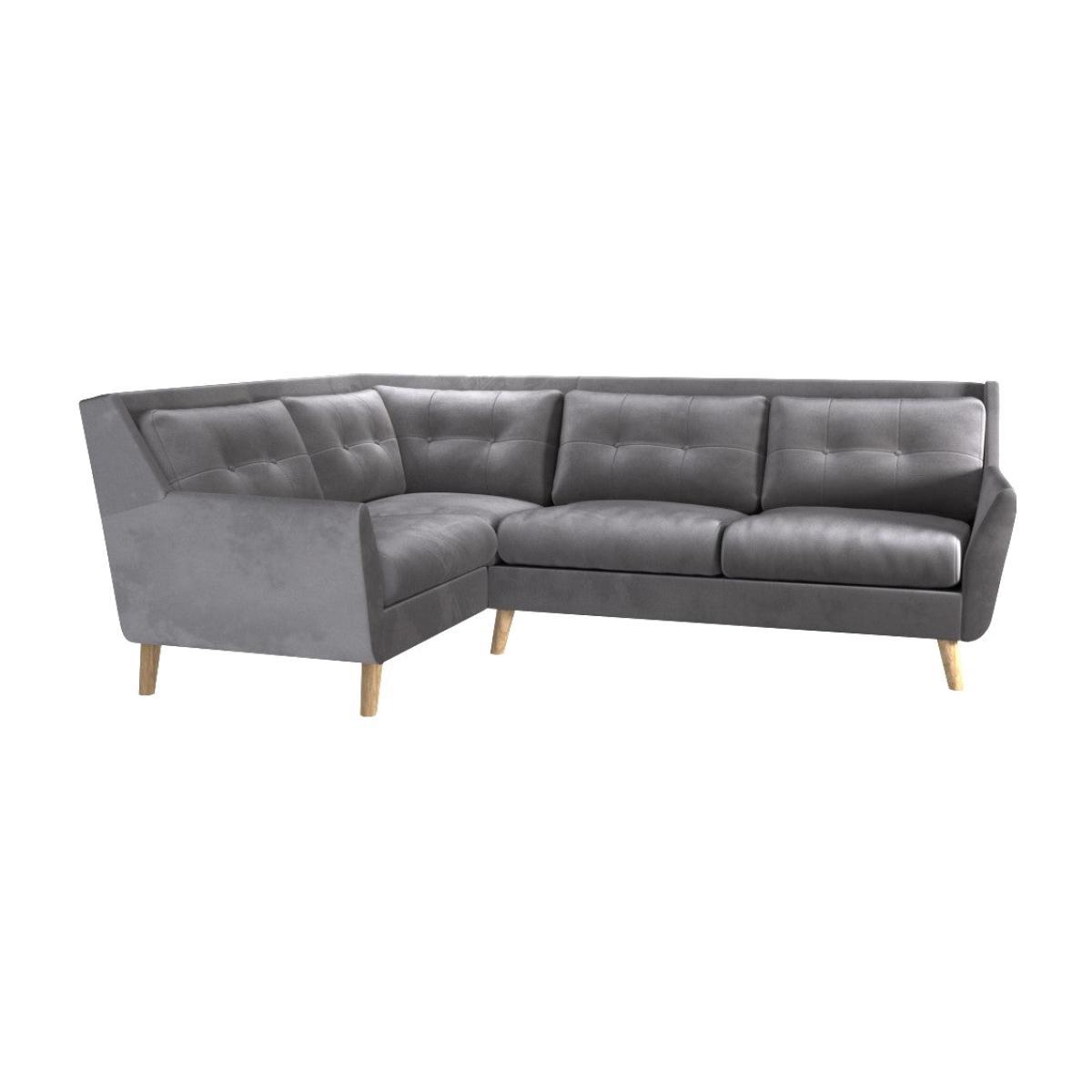 Halston Velvet Left Hand Corner Sofa Grey – image 1