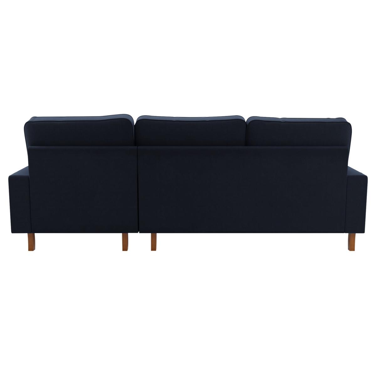 Beatrice Matte Velvet Right Hand Corner Chaise Navy Blue – image 4